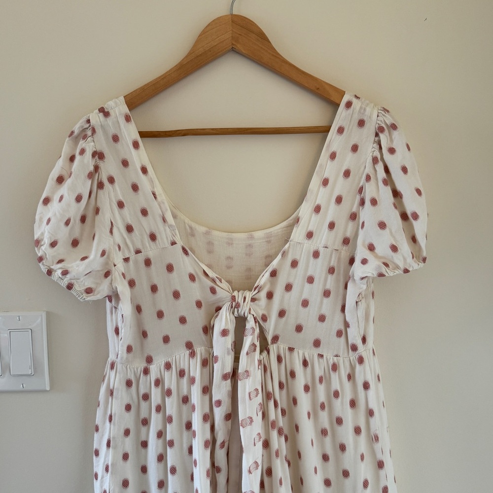 Sim & Sam Polka Dot Puff Sleeve Milkmaid Mini Dress Cottagecore L - Picture 5 of 12